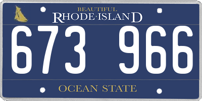 RI license plate 673966