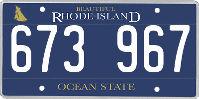 RI license plate 673967