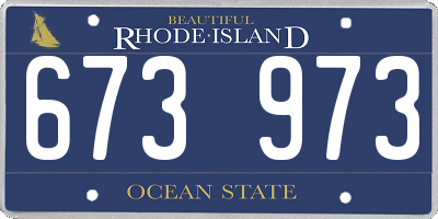 RI license plate 673973