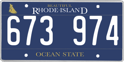 RI license plate 673974