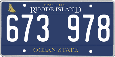 RI license plate 673978