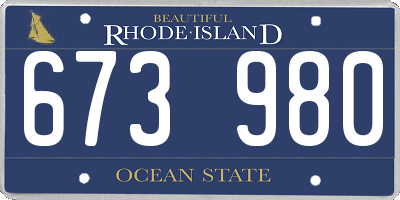 RI license plate 673980