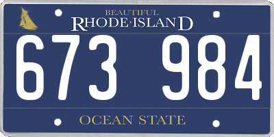 RI license plate 673984