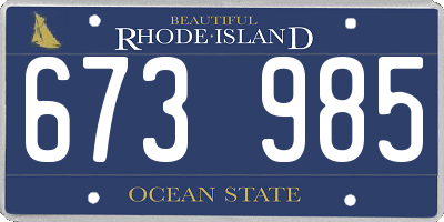 RI license plate 673985