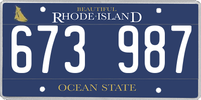 RI license plate 673987