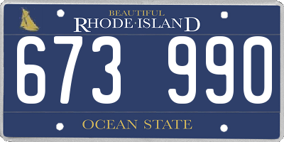 RI license plate 673990