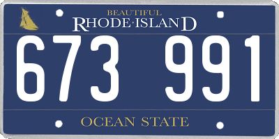 RI license plate 673991
