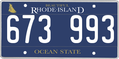 RI license plate 673993