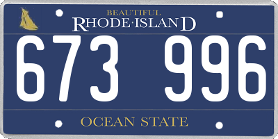 RI license plate 673996