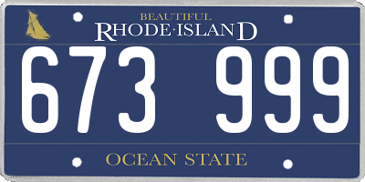 RI license plate 673999