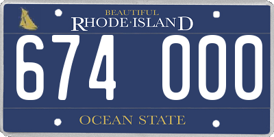 RI license plate 674000