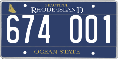 RI license plate 674001