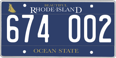 RI license plate 674002