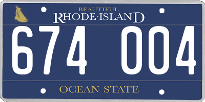 RI license plate 674004