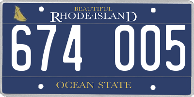 RI license plate 674005
