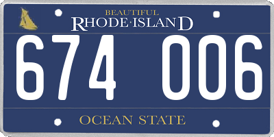 RI license plate 674006