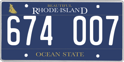 RI license plate 674007