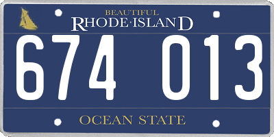 RI license plate 674013