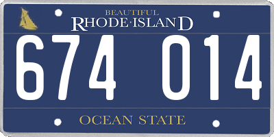 RI license plate 674014