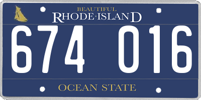 RI license plate 674016