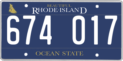 RI license plate 674017