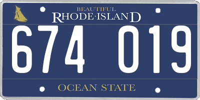 RI license plate 674019