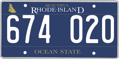 RI license plate 674020
