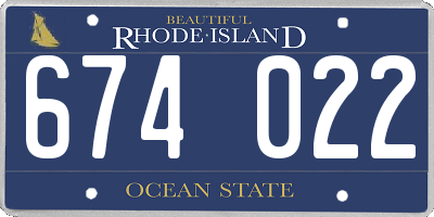 RI license plate 674022