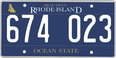 RI license plate 674023