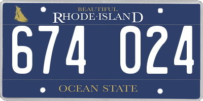RI license plate 674024
