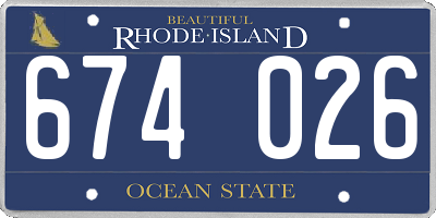 RI license plate 674026
