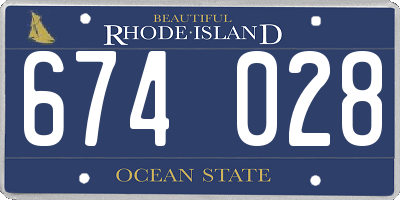 RI license plate 674028