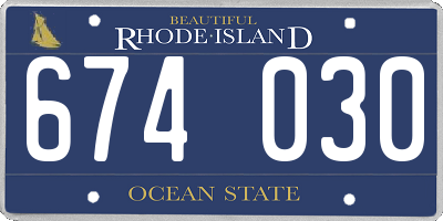 RI license plate 674030