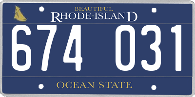 RI license plate 674031