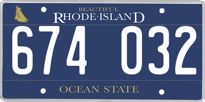 RI license plate 674032