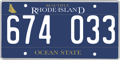RI license plate 674033