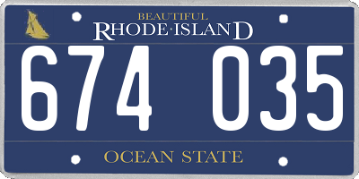 RI license plate 674035