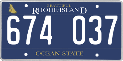 RI license plate 674037
