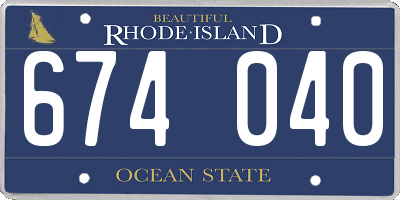 RI license plate 674040