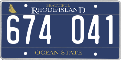 RI license plate 674041
