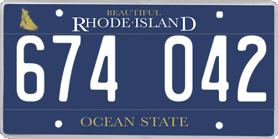 RI license plate 674042