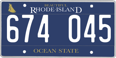 RI license plate 674045