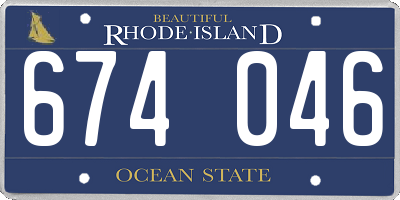 RI license plate 674046