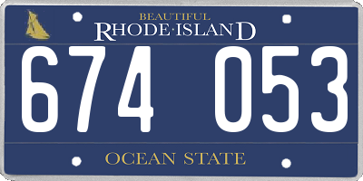 RI license plate 674053