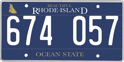 RI license plate 674057