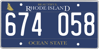 RI license plate 674058