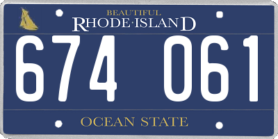 RI license plate 674061