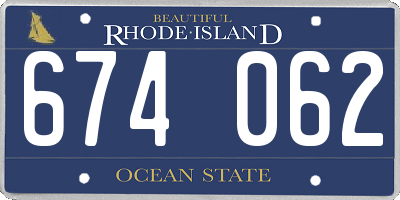 RI license plate 674062