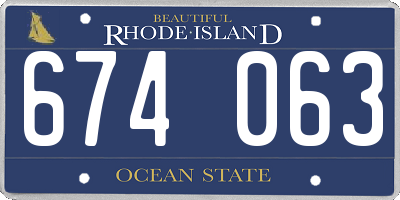 RI license plate 674063