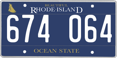 RI license plate 674064